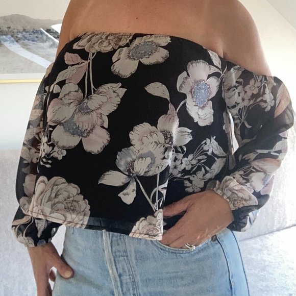 Floral Bardot Top - Picture 1 of 4